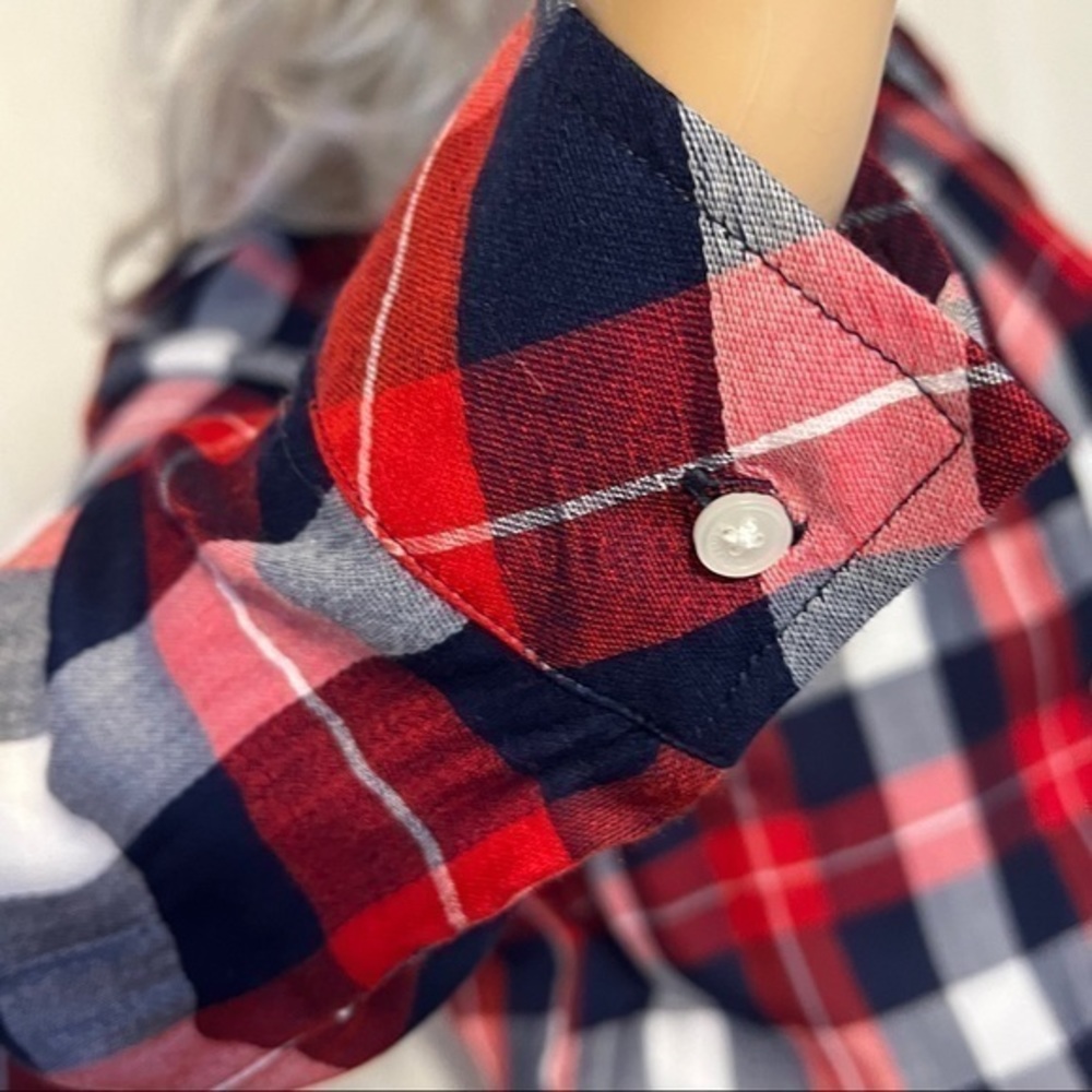 Tommy Hilfiger Plaid Checkered Long Sleeve Viscose Women’s Shirt Dress Small - Picture 7 of 10